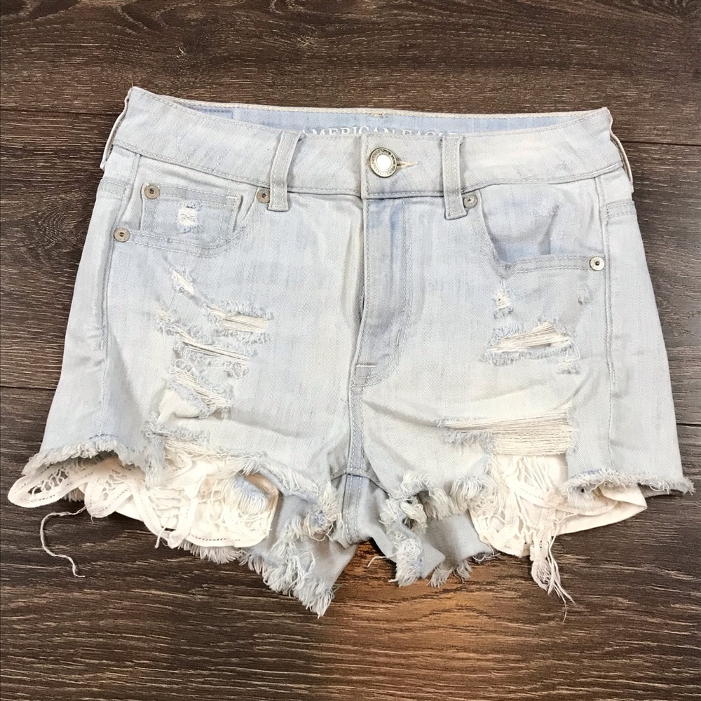 American Eagle Outfitters Womens Super Stretch Hi-Rise Shortie Short Shorts Sz 0